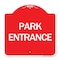 Signmission Designer Series Sign-Park Entrance, Red & White Aluminum Architectural Sign, 18" H, RW-1818-24453 A-DES-RW-1818-24453 - alternate 1
